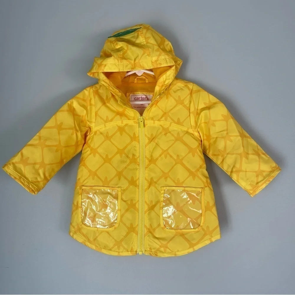 Carter’s Unisex Pineapple Rain Coat Jacket 24Months Outdoor Fall Waterproof
